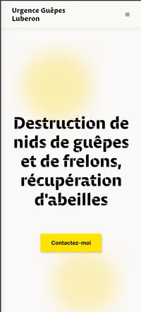 Site web responsive Urgence Guêpes Lubéron optimisé pour les interventions d'urgence de destruction de nids de guêpes et frelons
